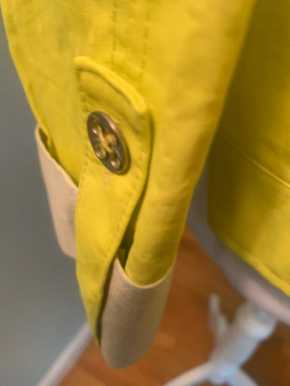 J’Envie yellow buttoned lightweight jacket, size 12
